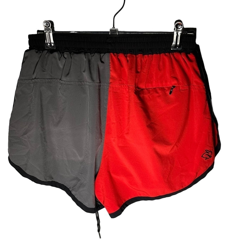 Rabbit Running Shorts Gray Red Color Block Size M… - image 2